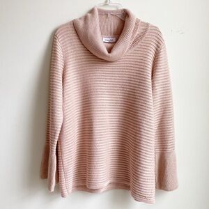 Calvin Klein Cowl Neck Pink Metallic Sweater